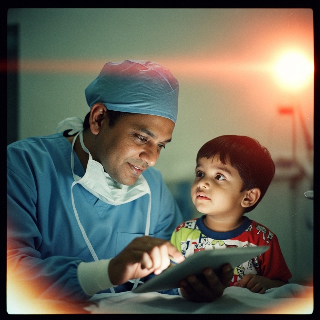 Littleboy with a surgeon in OT